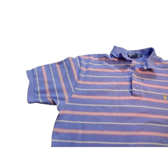 Y2K Polo Ralph Lauren Polo Shirt -Adult XL - Sky Blue Pink Small Pony Collared - Picture 3 of 10
